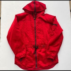 Vintage NILS Skiwear Bright Red quilted Jacket Women’s size 14 rare HTF USA